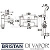 Bristan QUEST Bath Shower Mixer 8 Litre Flow Limit Dimensions